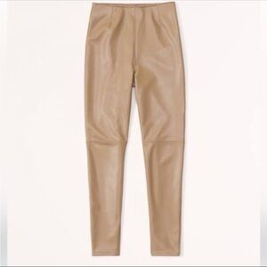 Abercrombie & Fitch tan Faux Leather Leggings